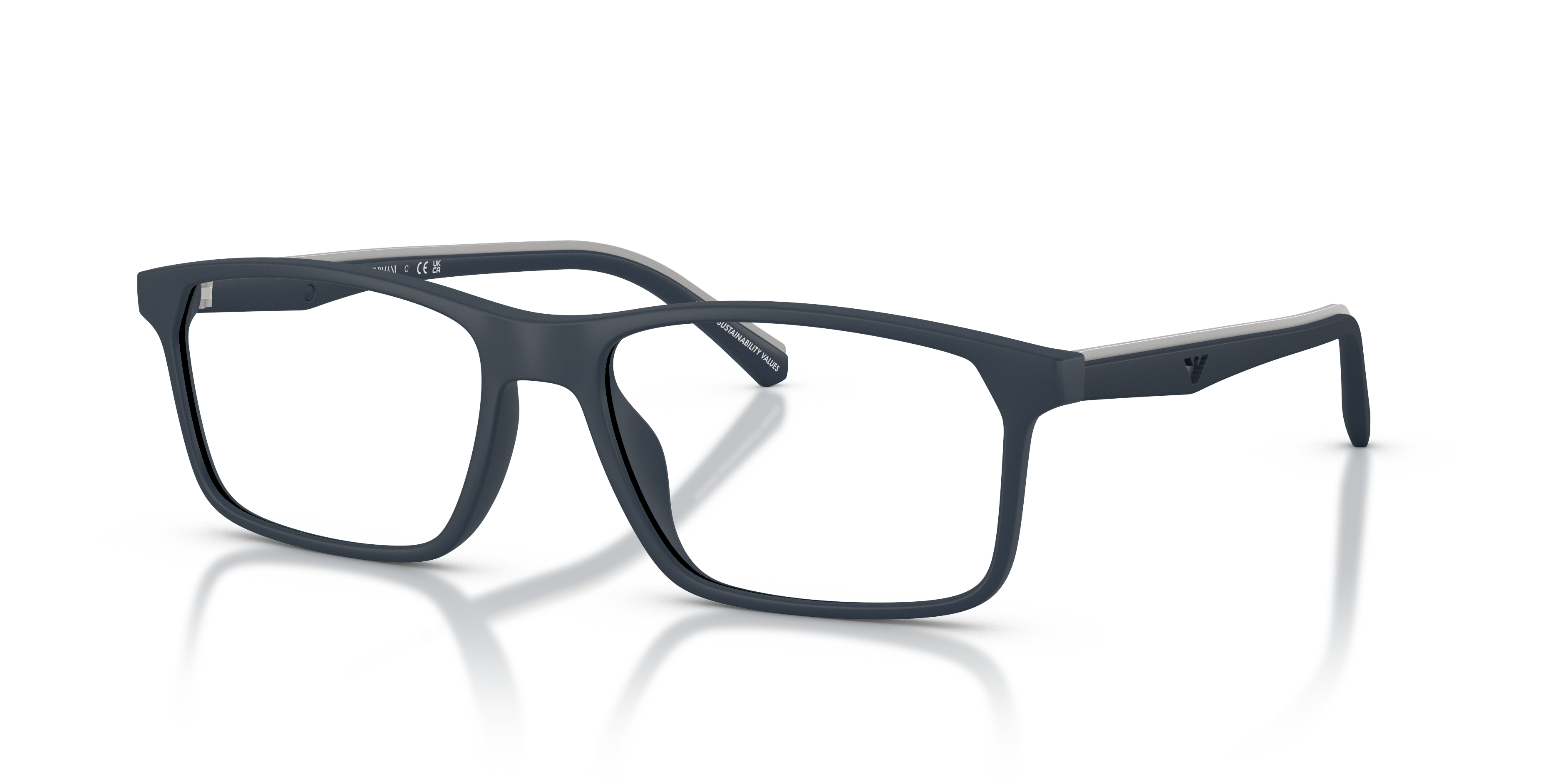 EA3266U Matblauw KunststofEyeglass Frames van B24, Hoekweergave