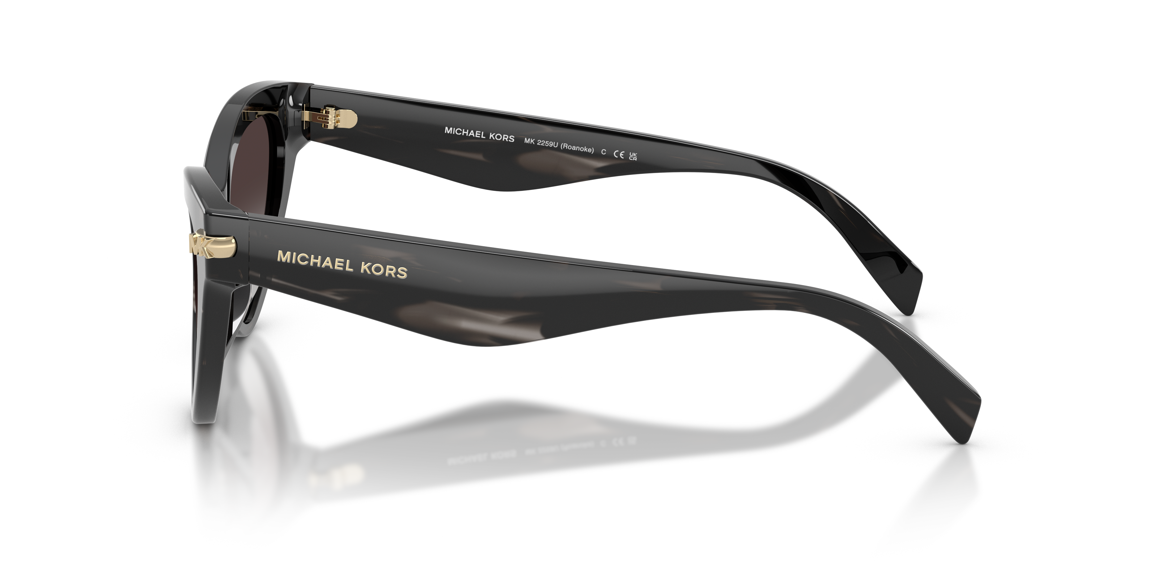 MK2259U Zwart Hoorn AcetaatSunglass Frames van B24, Zijaanzicht