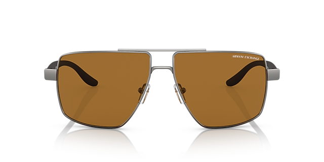 AX2037S Mat Staalgrijs MetaalSunglass Frames van B24, Vooraanzicht