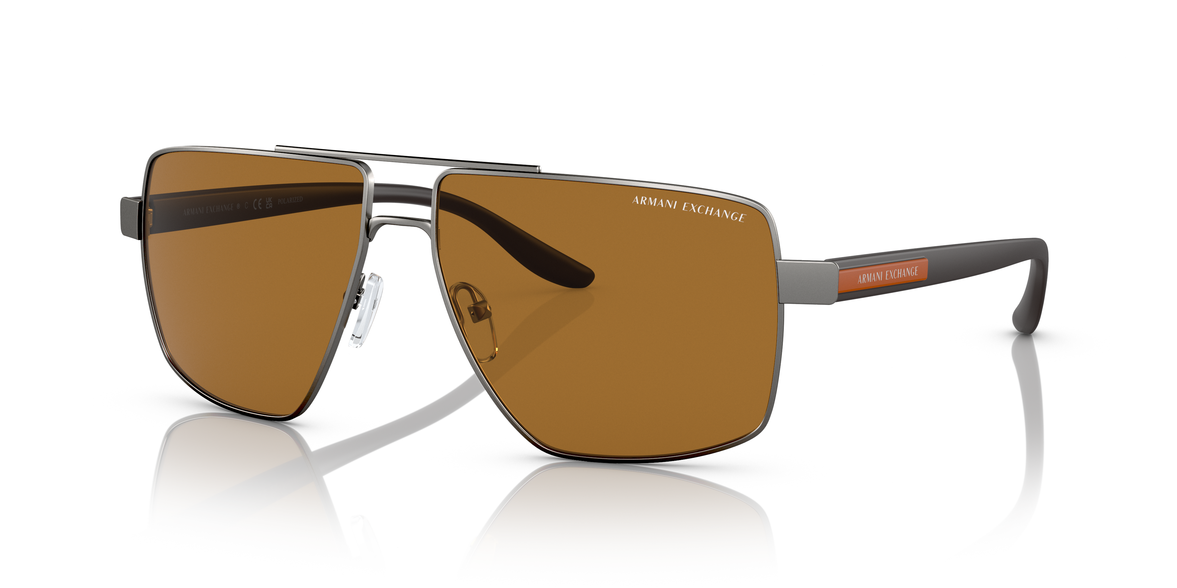 AX2037S Mat Staalgrijs MetaalSunglass Frames van B24, Hoekweergave
