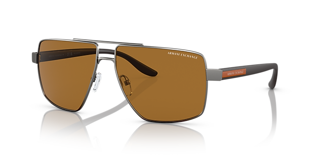 AX2037S Mat Staalgrijs MetaalSunglass Frames van B24, Hoekweergave