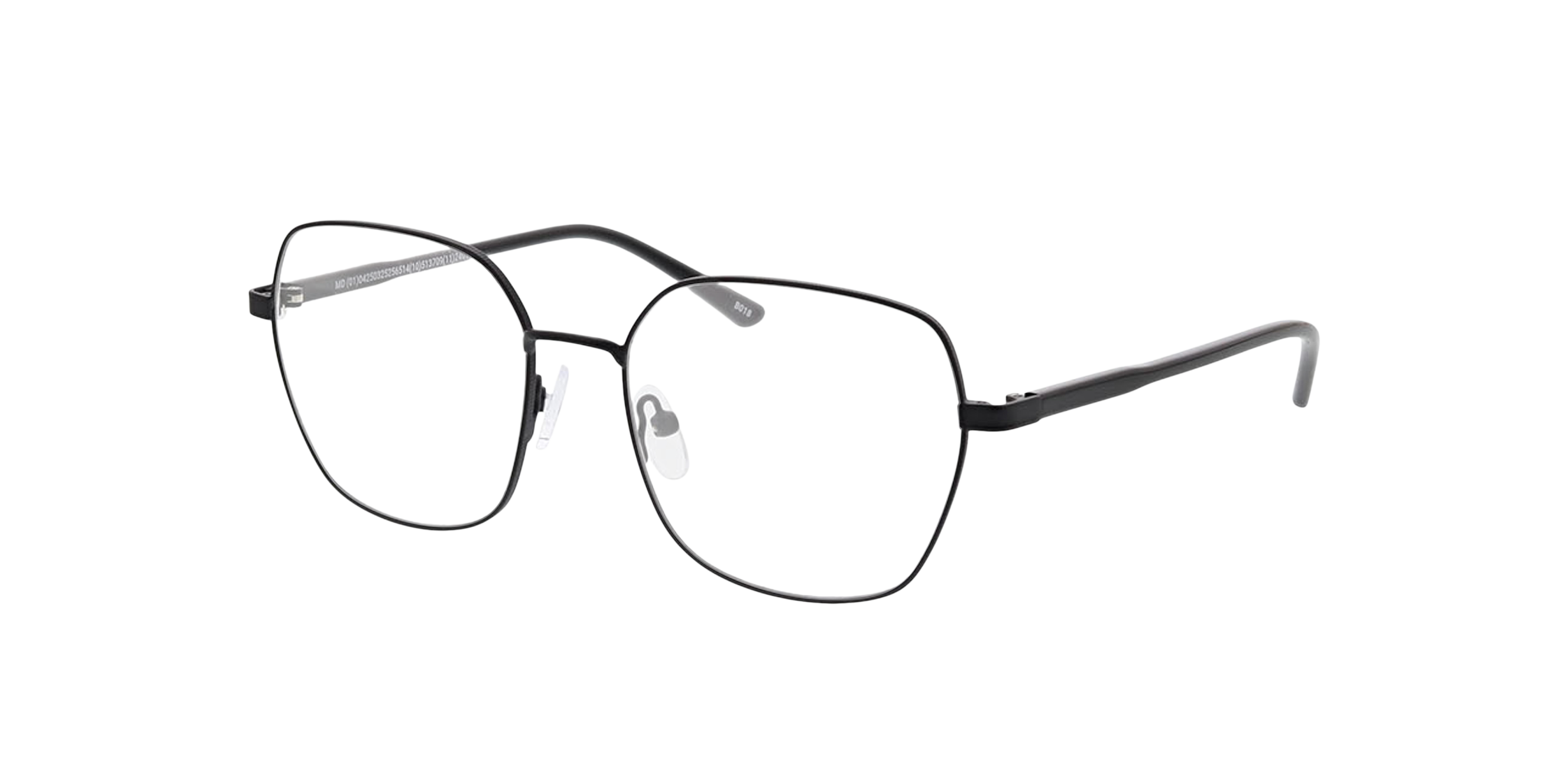 Genua Matt Black  &  Black MetallEyeglass Frames von B24, Dreiviertelansicht