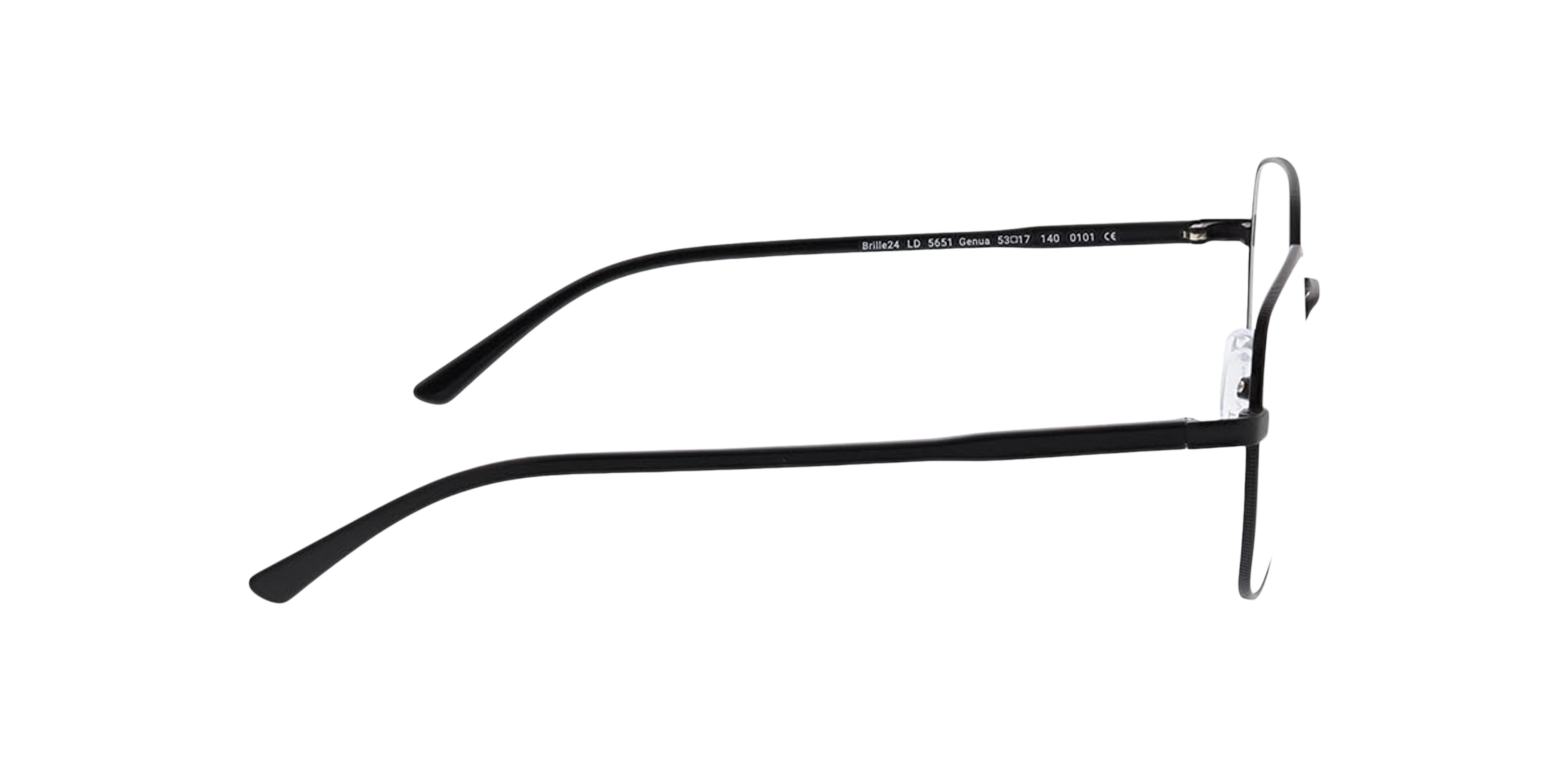 Genua Matt Black  &  Black MetallEyeglass Frames von B24, Seitenansicht