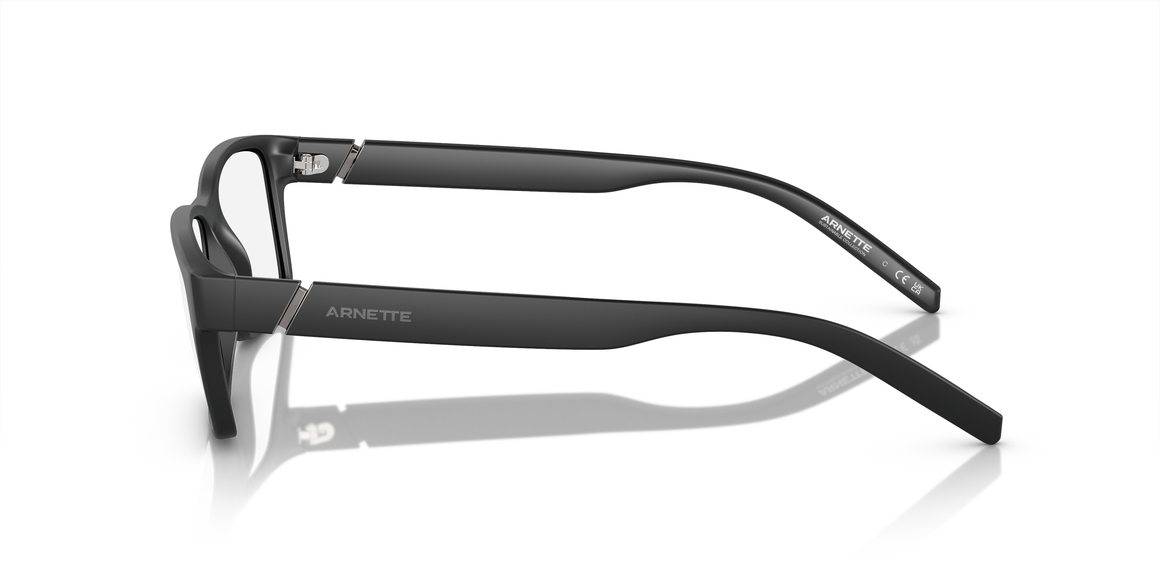 AN7179 Matt Schwarz KunststoffEyeglass Frames von B24, Seitenansicht