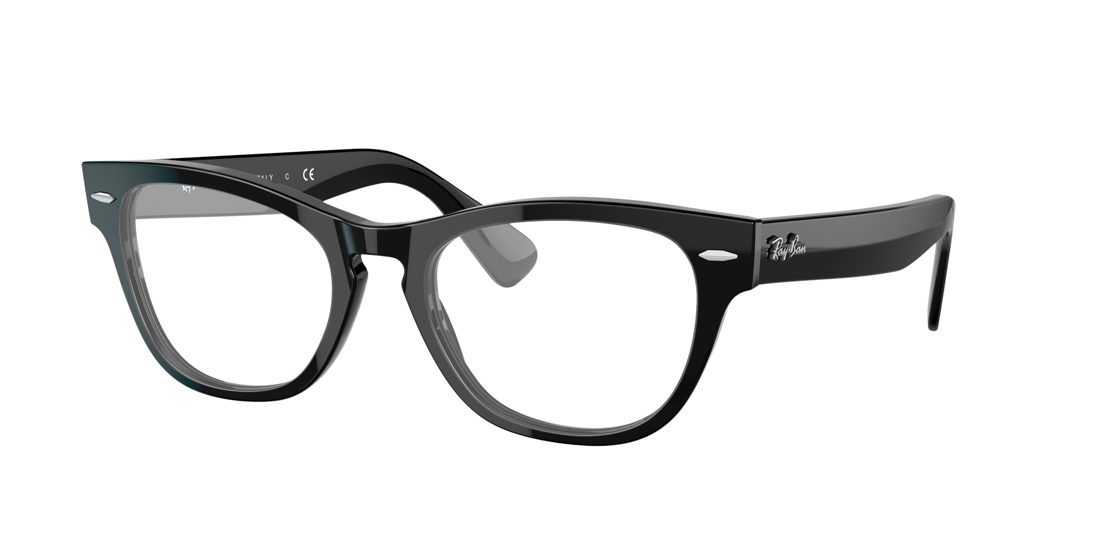 RB2201V Zwart AcetaatEyeglass Frames van B24, Hoekweergave