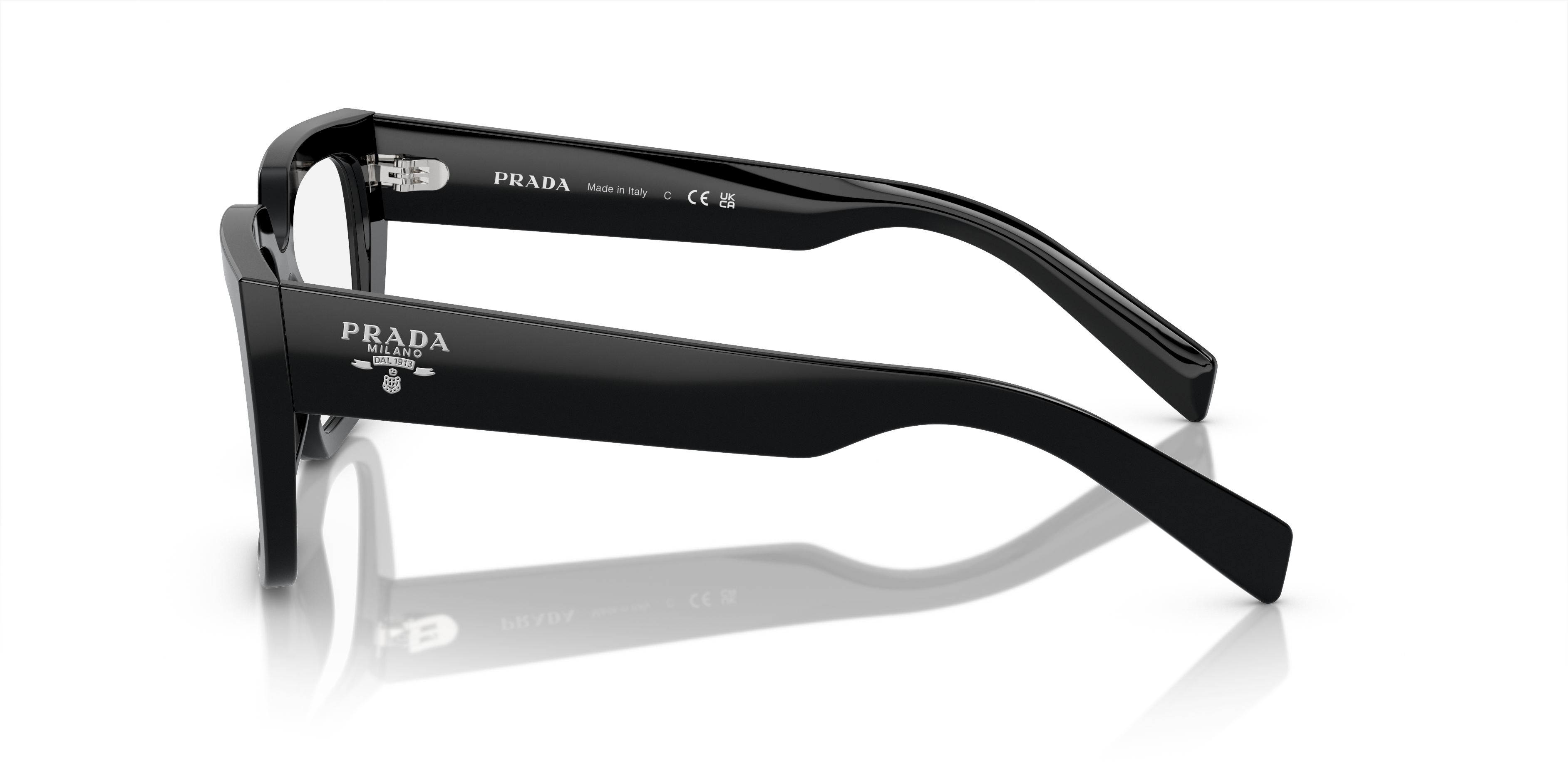 PR A03V Zwart AcetaatEyeglass Frames van B24, Zijaanzicht