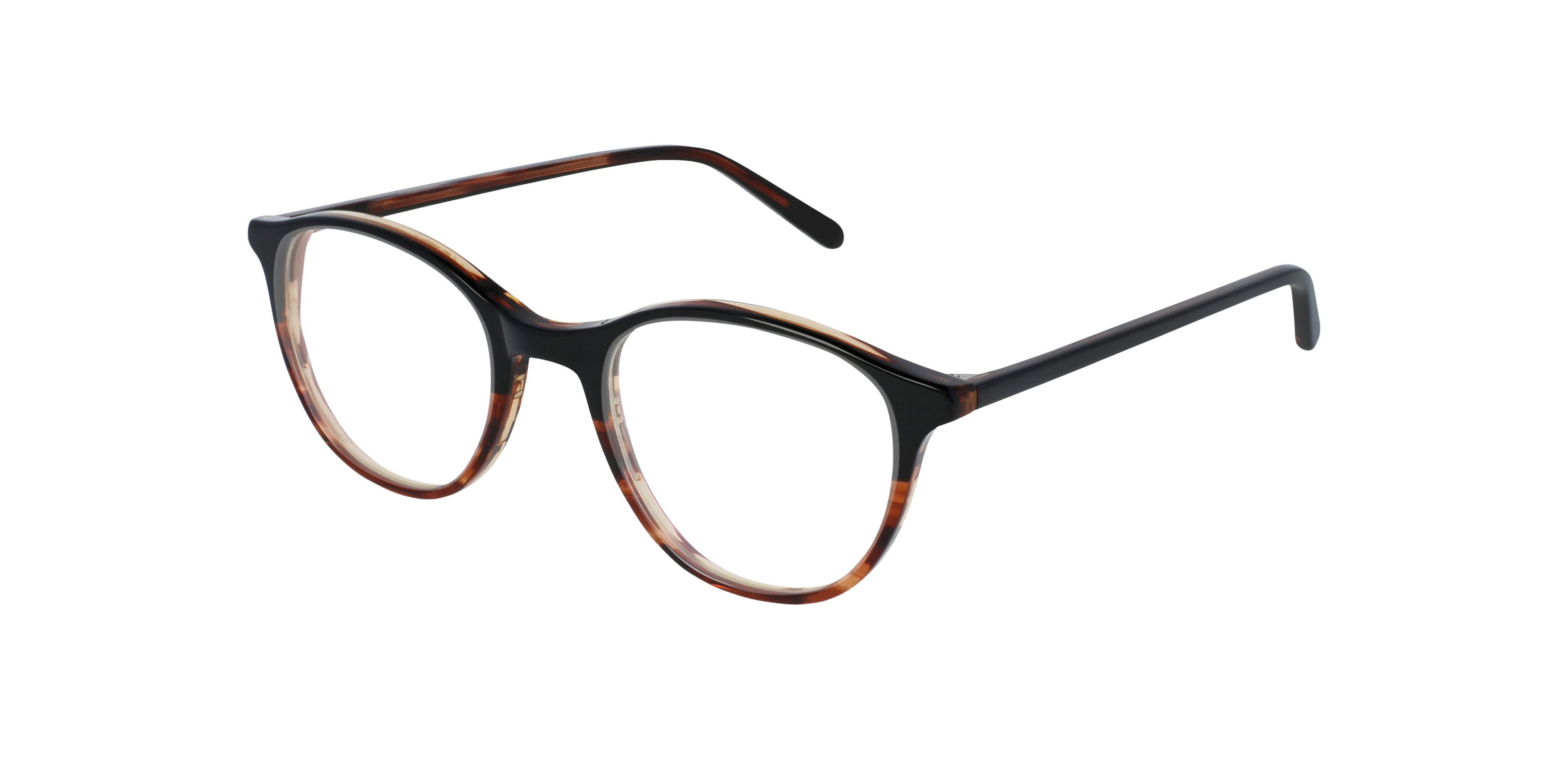 Airin Black Fades Cinnamon AcetaatEyeglass Frames van B24, Hoekweergave