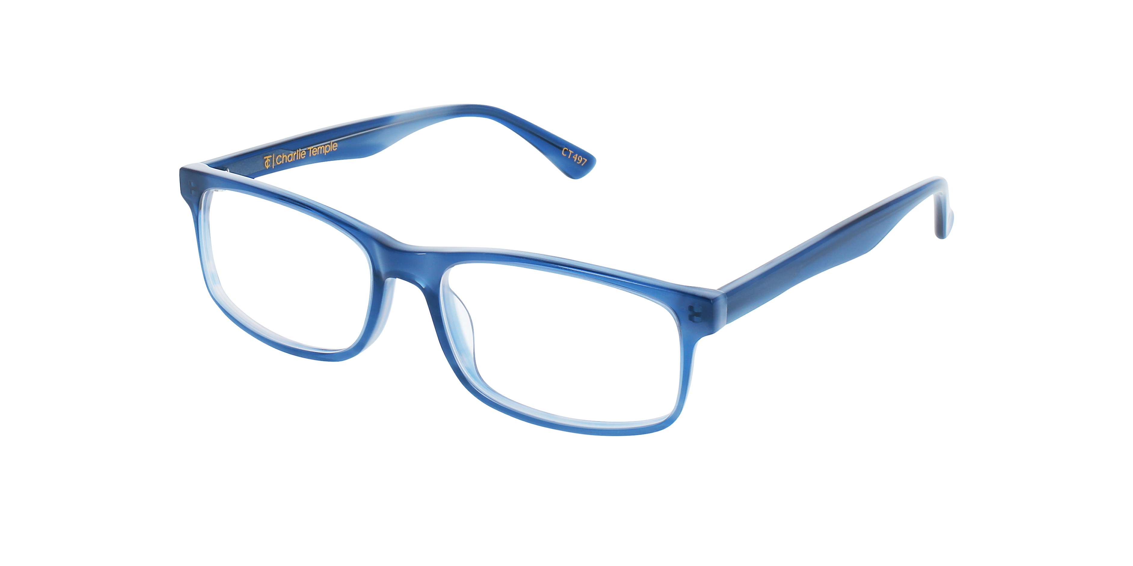 Remy Steel Blue AcetaatEyeglass Frames van B24, Hoekweergave