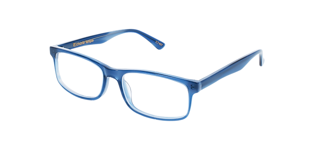 Remy Steel Blue AcetaatEyeglass Frames van B24, Hoekweergave