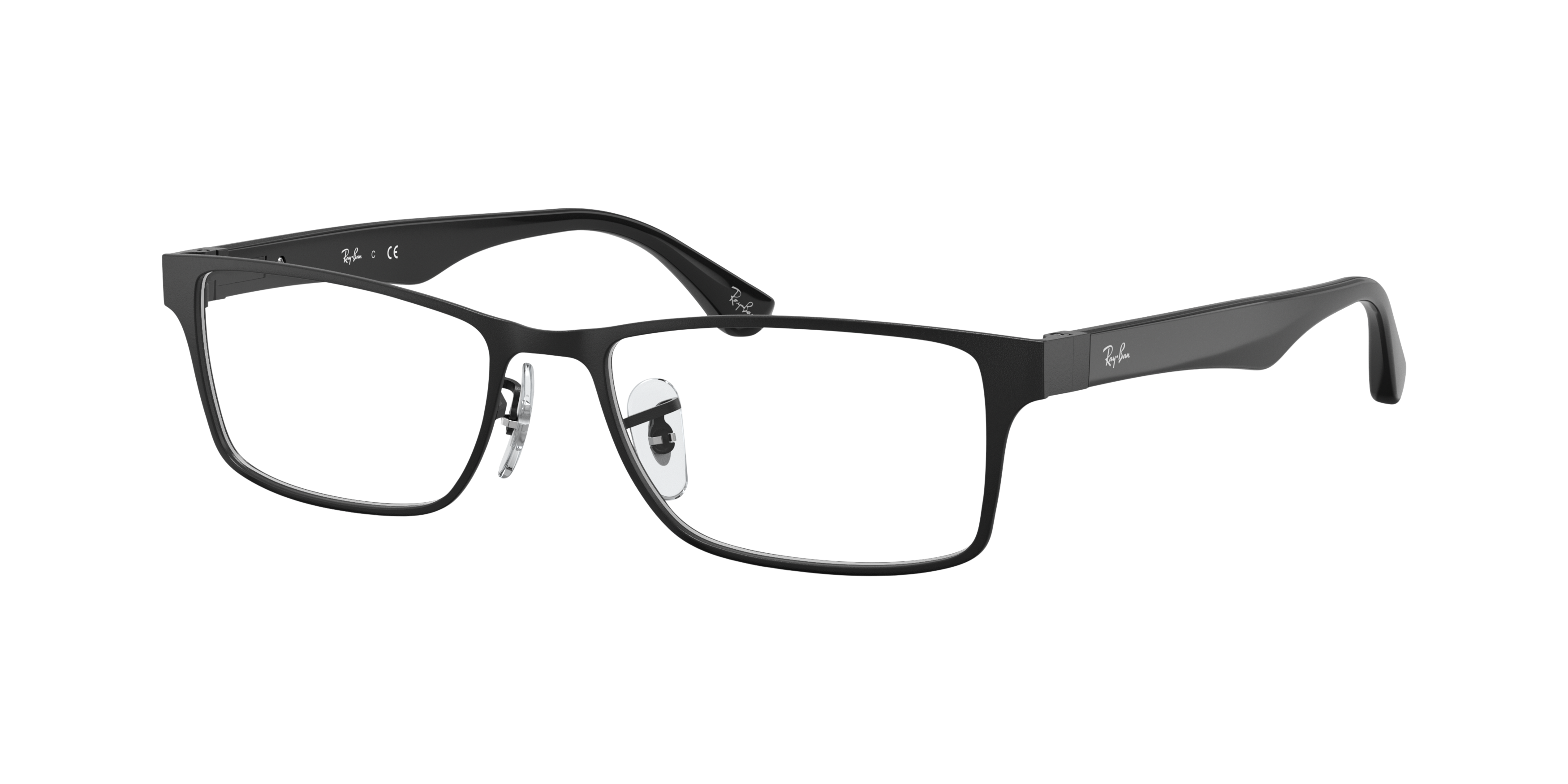 RB6238 Schwarz MetallEyeglass Frames von B24, Dreiviertelansicht