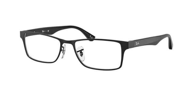 RB6238 Zwart MetaalEyeglass Frames van B24, Hoekweergave