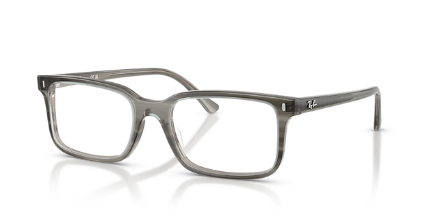 RB5445 Grau gestreift AcetatEyeglass Frames von B24, Dreiviertelansicht