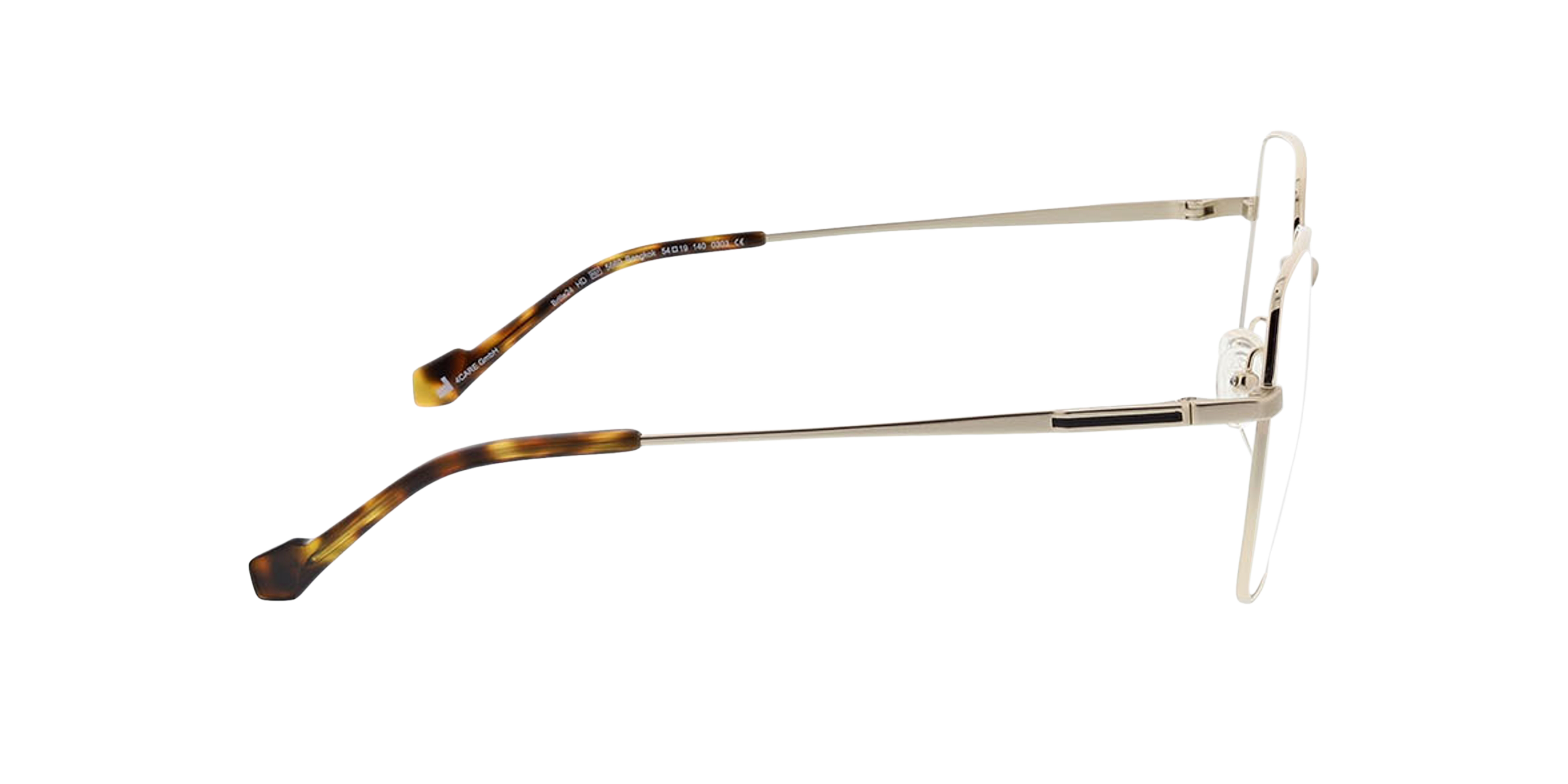 Bangkok Goud MetaalEyeglass Frames van B24, Zijaanzicht