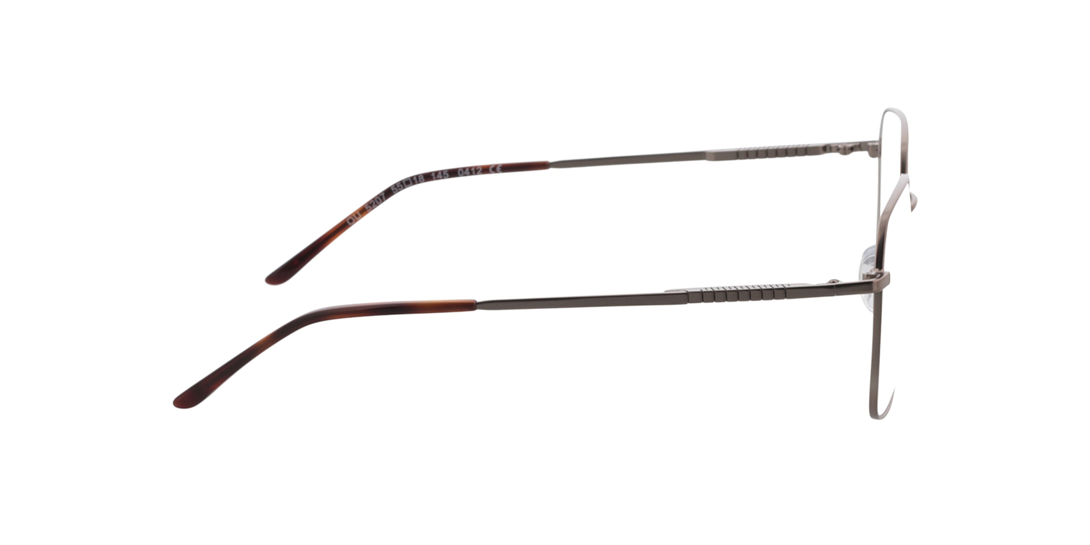 Steve Mat gunmetal  &  Havana MetaalEyeglass Frames van B24, Zijaanzicht