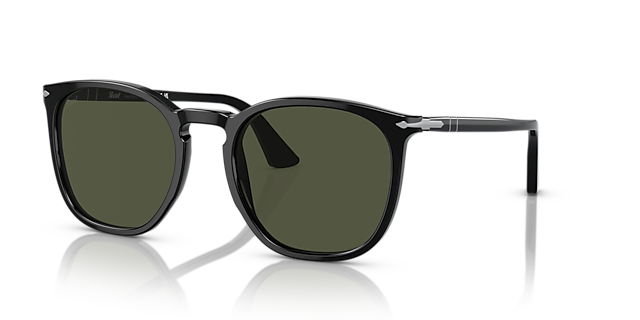 PO3316S Zwart AcetaatSunglass Frames van B24, Hoekweergave