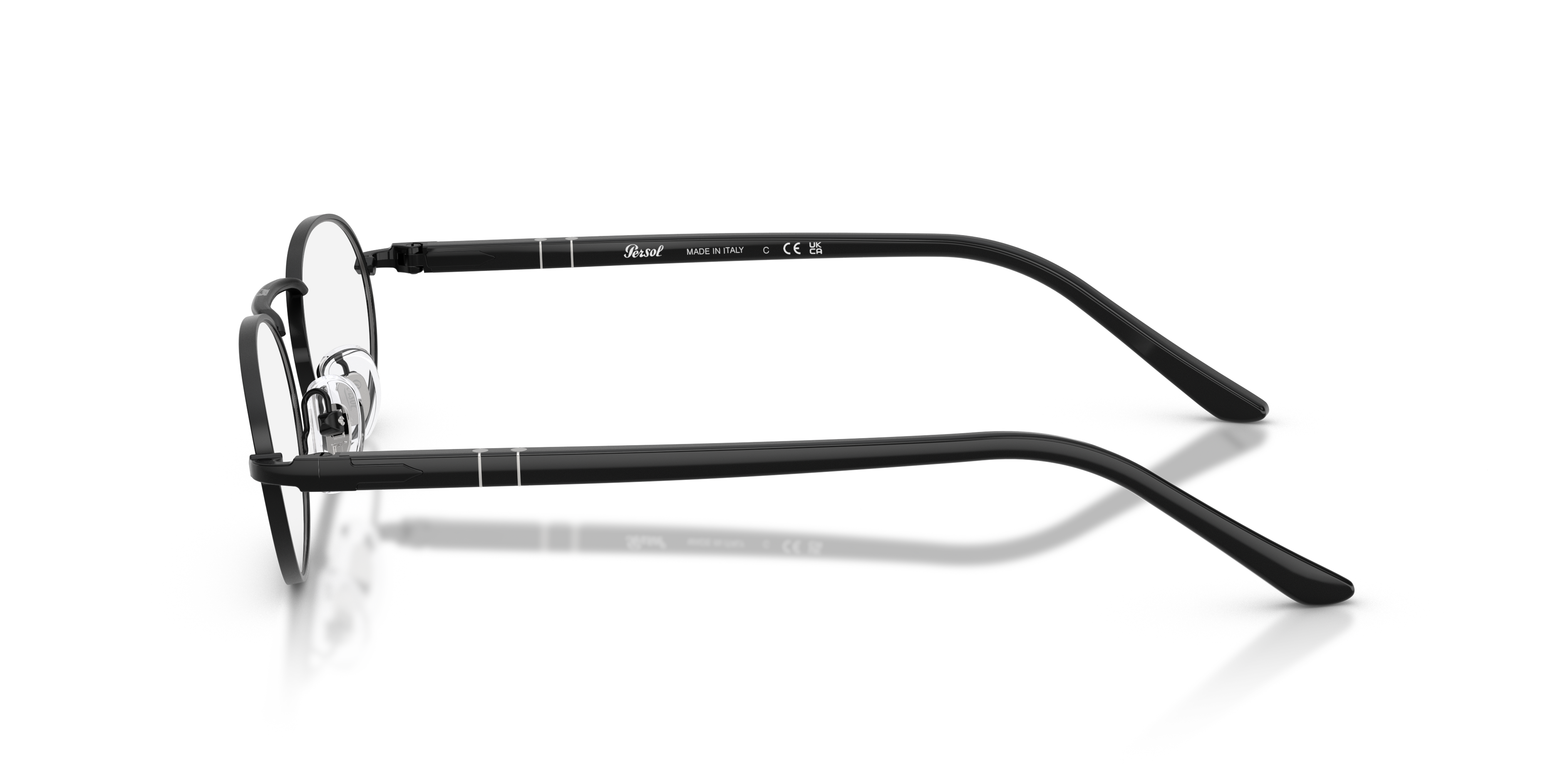 PO1023V Zwart MetaalEyeglass Frames van B24, Zijaanzicht