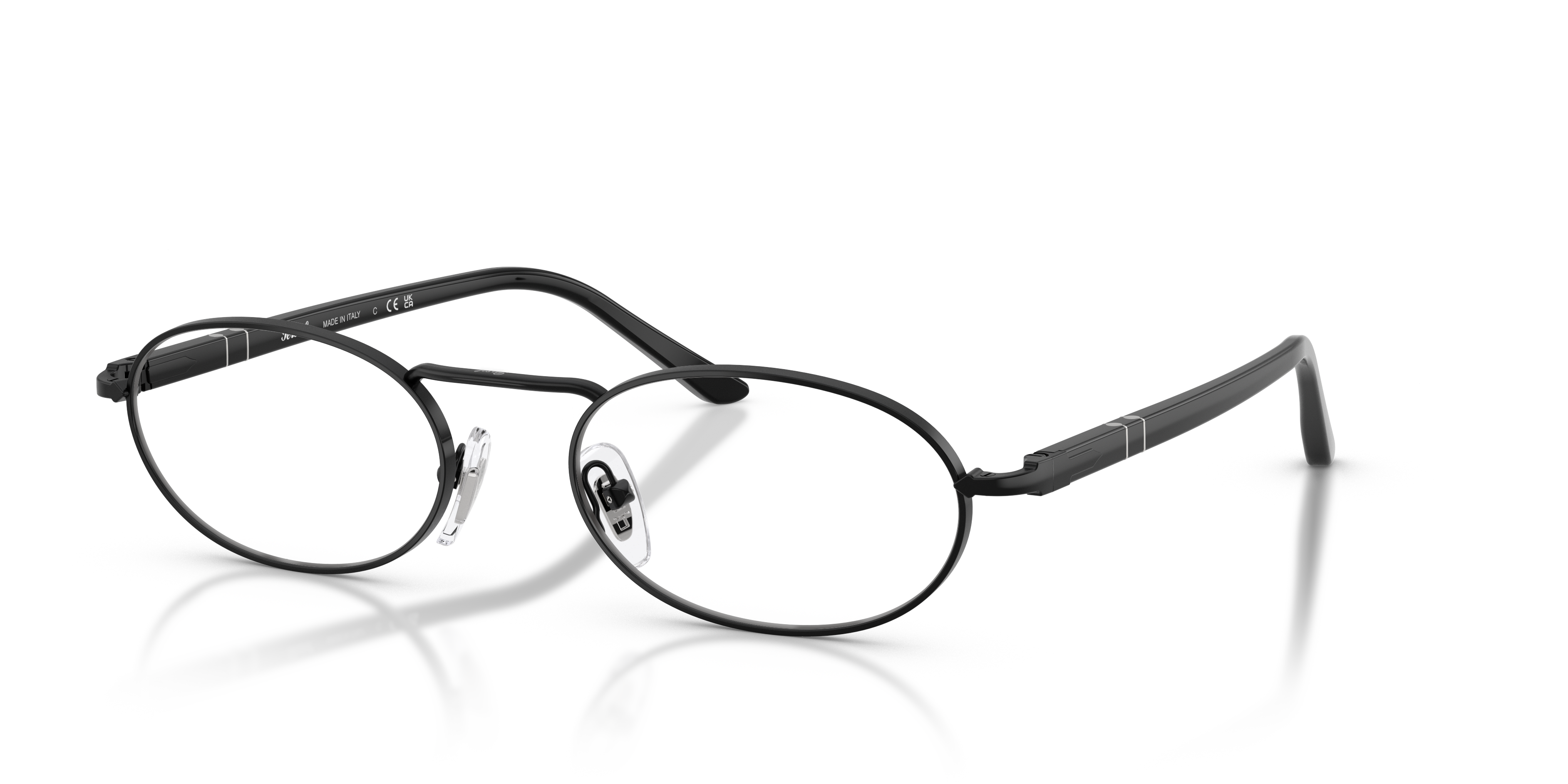 PO1023V Zwart MetaalEyeglass Frames van B24, Hoekweergave