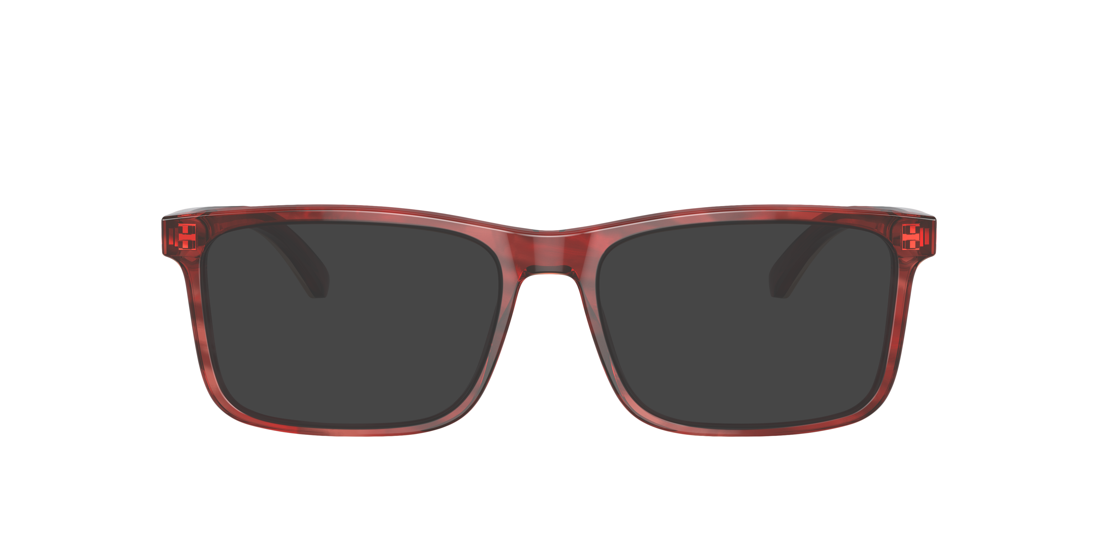 EA3227 Glanzend bordeaux & bovenkant smoke AcetaatEyeglass Frames van B24, met getinte lenzen