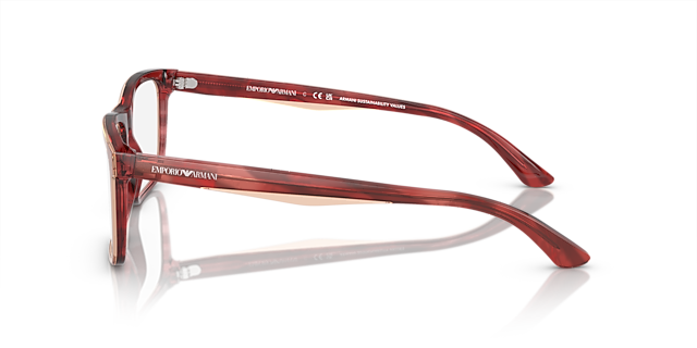 EA3227 Glanzend bordeaux & bovenkant smoke AcetaatEyeglass Frames van B24, Zijaanzicht