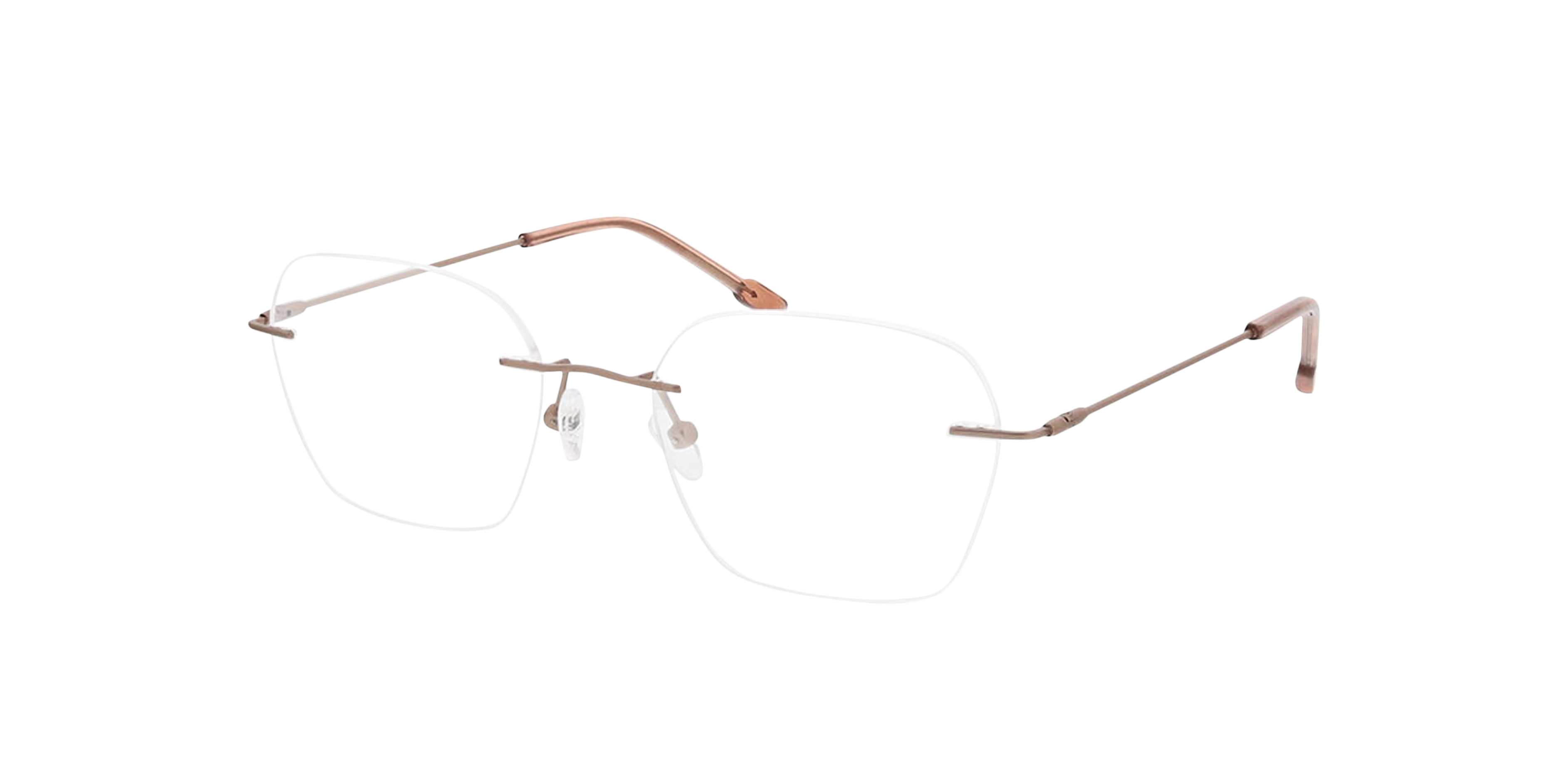 Frieda Satin Pink Gold MetallEyeglass Frames von B24, Dreiviertelansicht