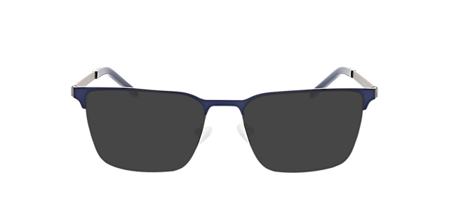 James Matblauw & matzilver & blauw MetaalEyeglass Frames van B24, met getinte lenzen