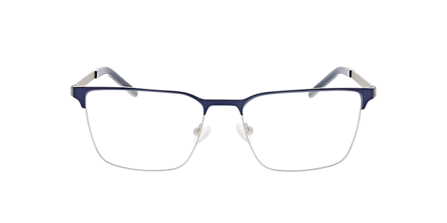 James Matblauw & matzilver & blauw MetaalEyeglass Frames van B24, Vooraanzicht