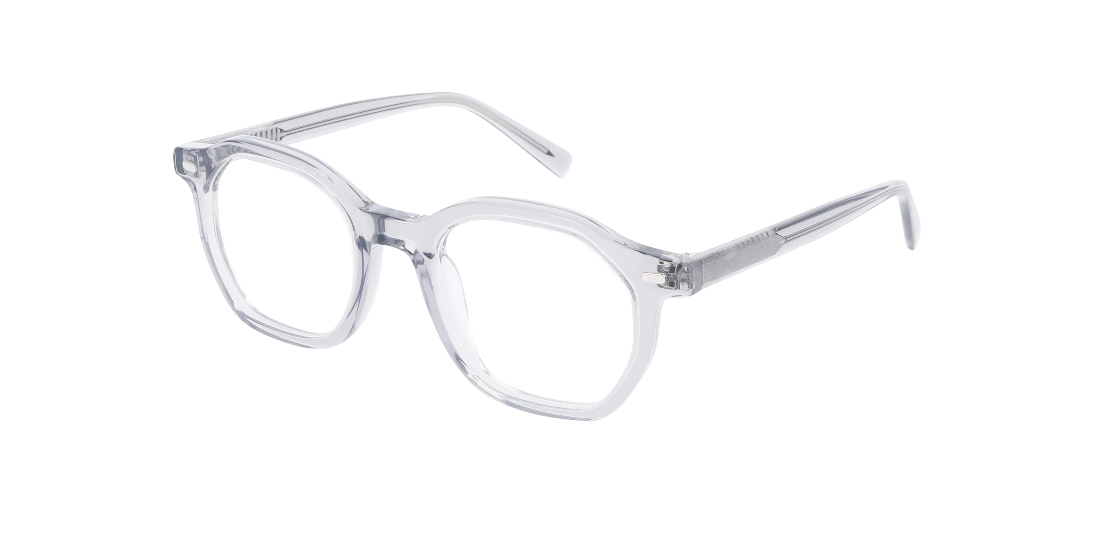 Miles Crystal Grau AcetatEyeglass Frames von B24, Dreiviertelansicht