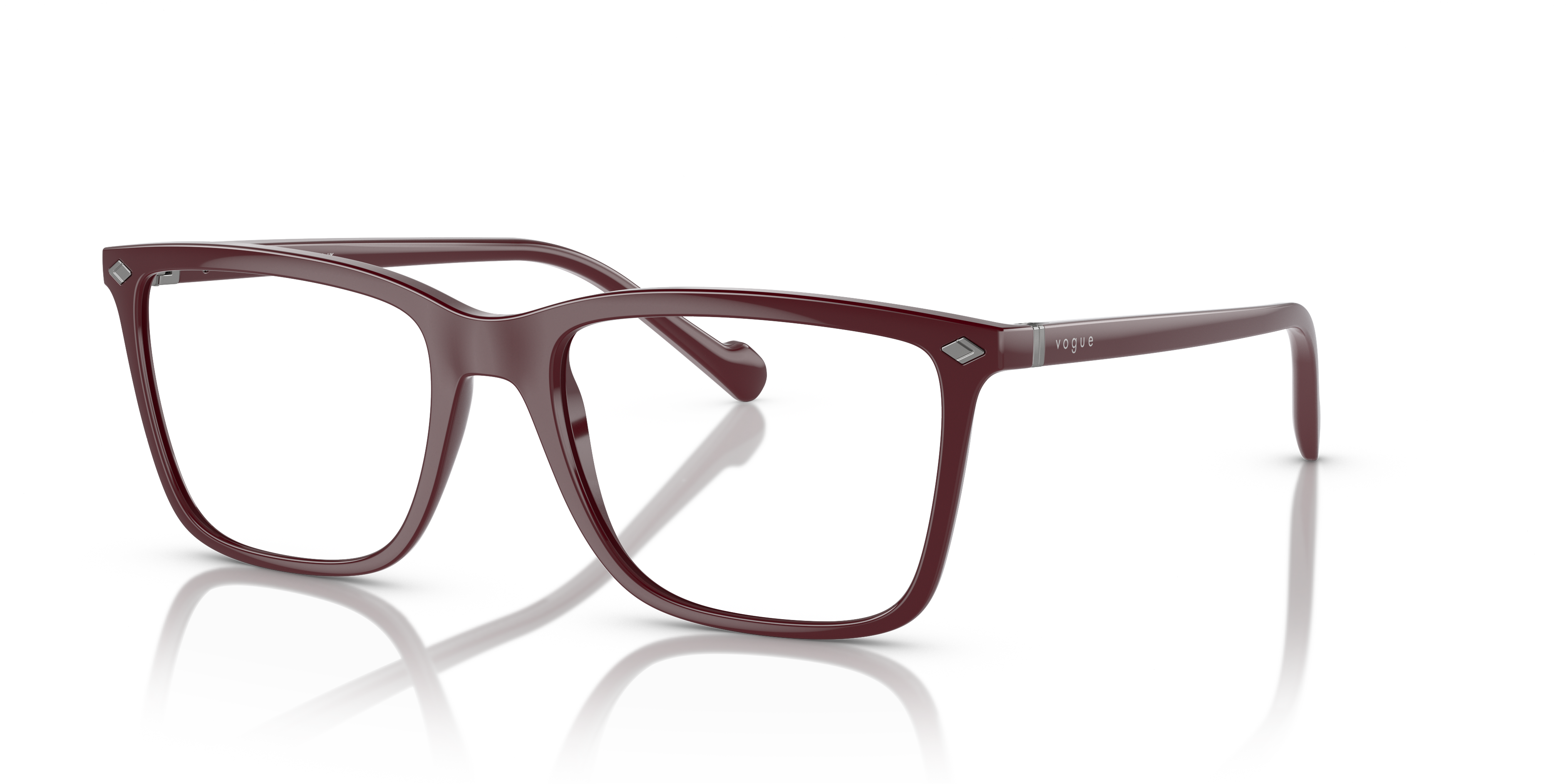 VO5492 Full Wine Red KunststofEyeglass Frames van B24, Hoekweergave