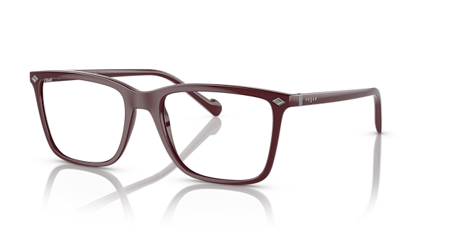 VO5492 Full Wine Red KunststofEyeglass Frames van B24, Hoekweergave