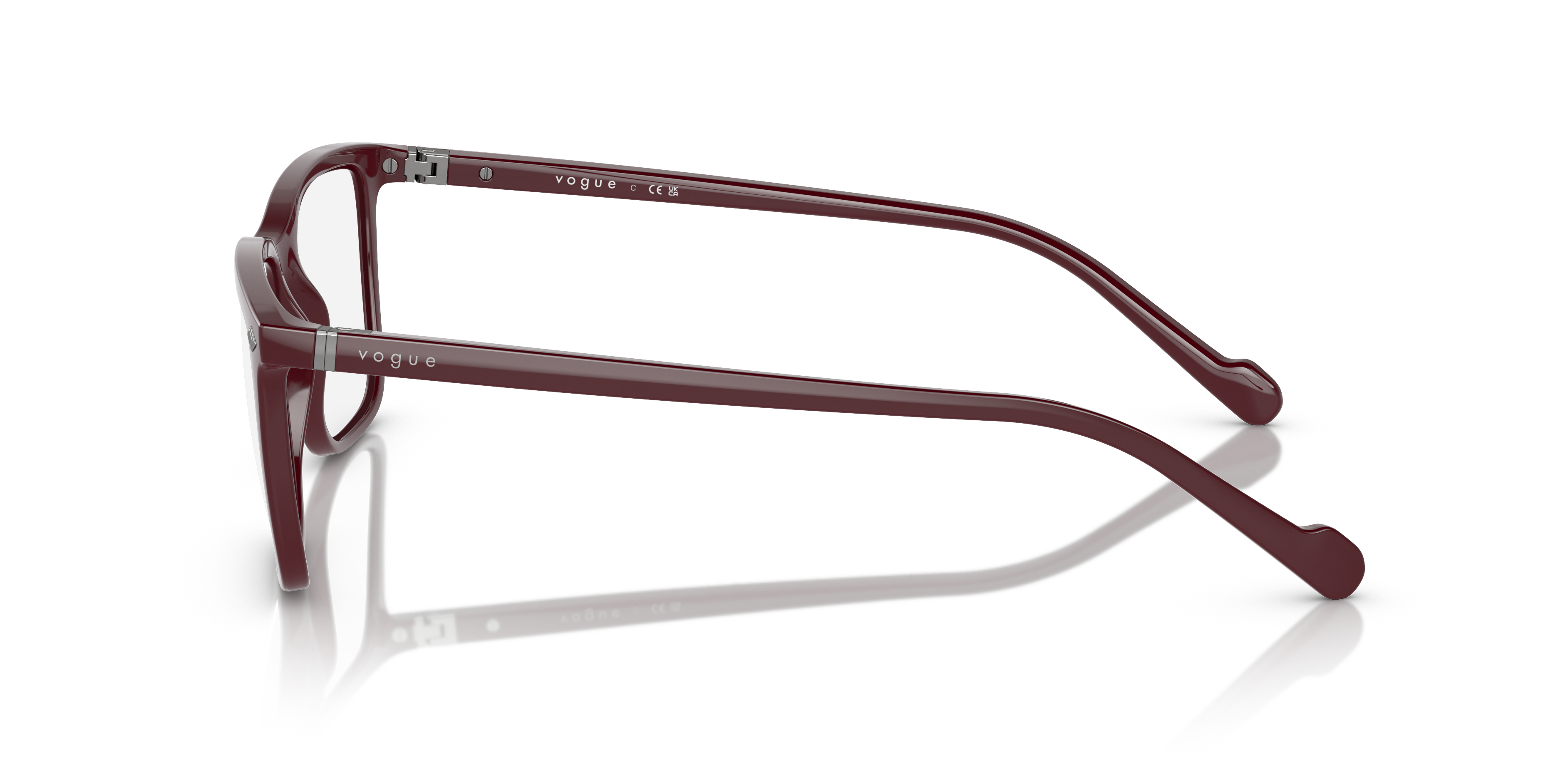 VO5492 Full Wine Red KunststofEyeglass Frames van B24, Zijaanzicht