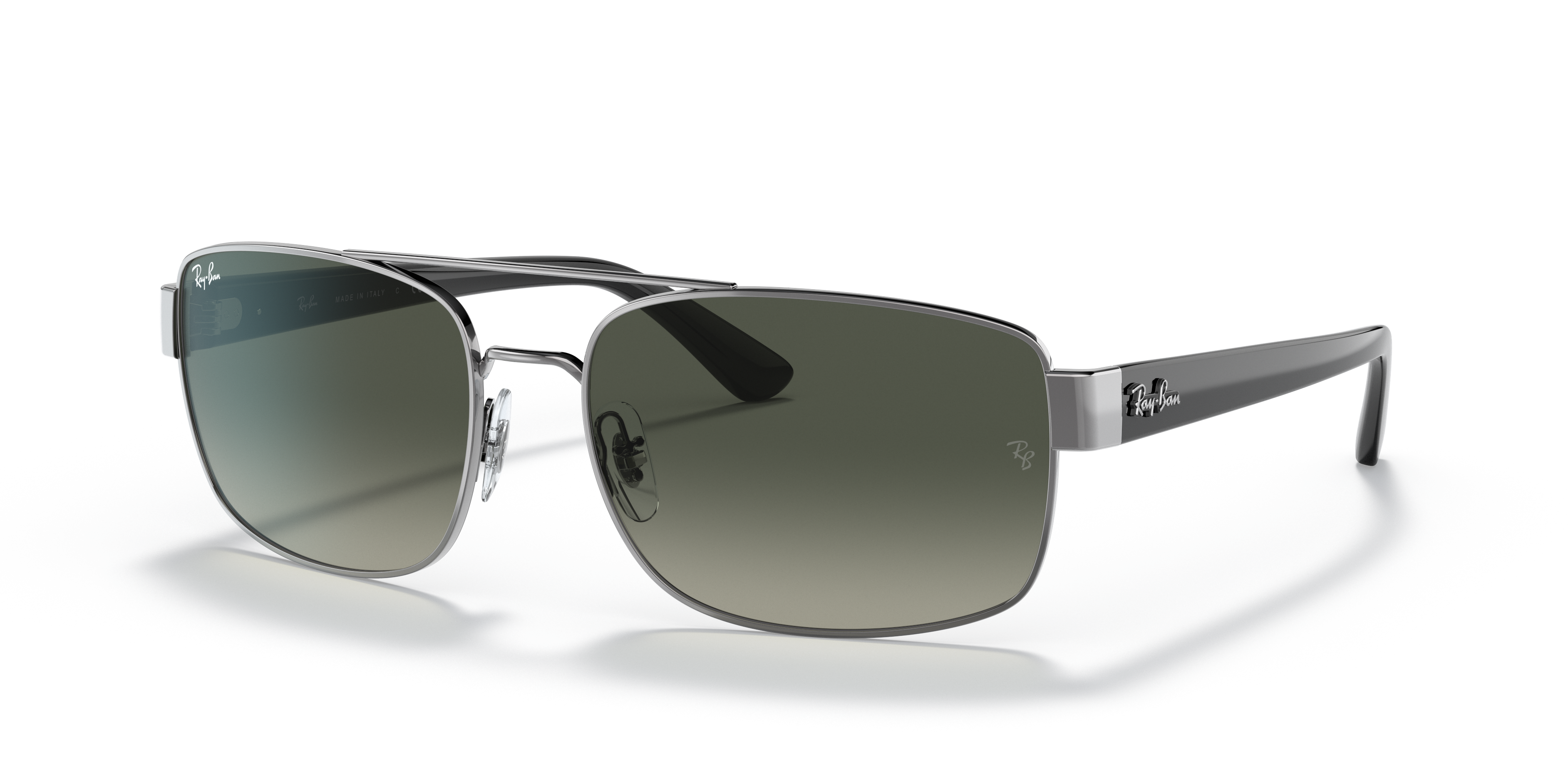 RB3687 Staalgrijs MetaalSunglass Frames van B24, Hoekweergave