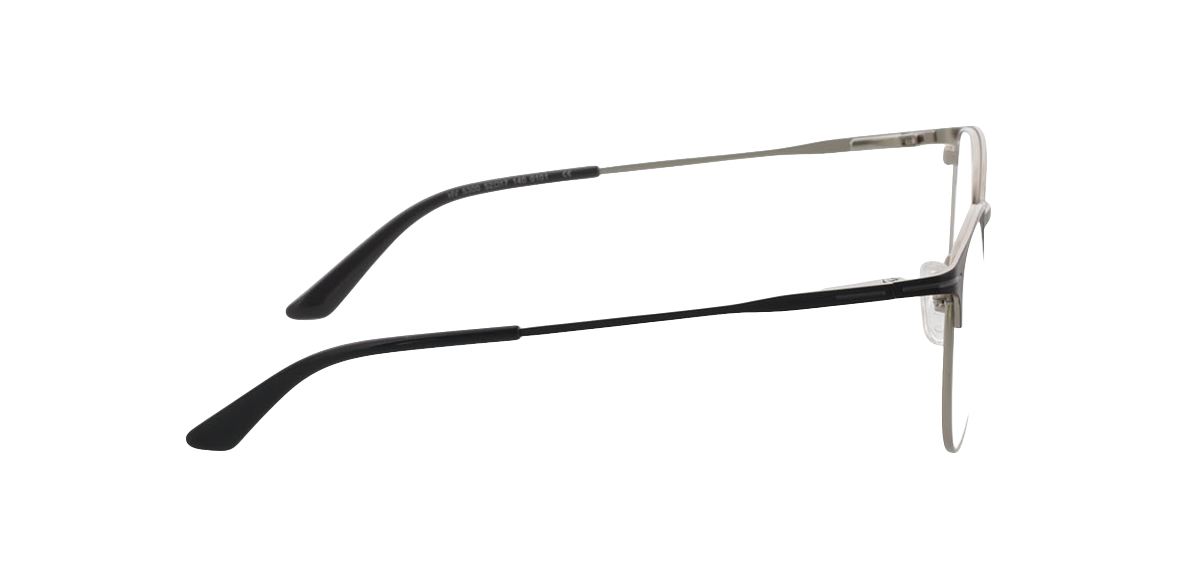 Cambridge Matt Black  &  Grey  &  Silver MetallEyeglass Frames von B24, Seitenansicht