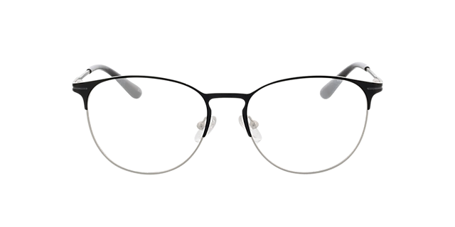 Cambridge Matt Black  &  Grey  &  Silver MetallEyeglass Frames von B24, Vorderansicht