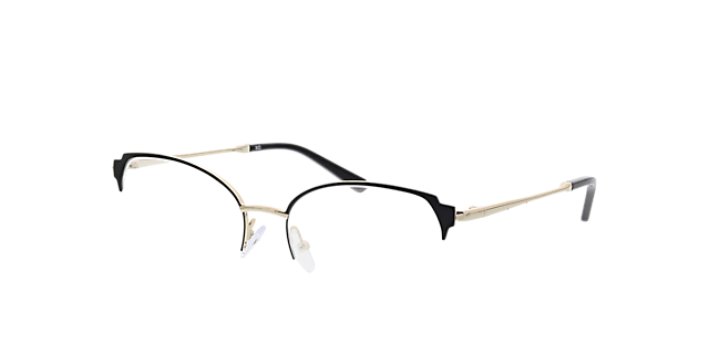 Fiona Zwart & lichtgoud MetaalEyeglass Frames van B24, Hoekweergave