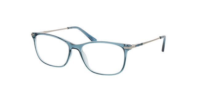 Greensboro Kristal blauw  &  zilver KunststofEyeglass Frames van B24, Hoekweergave