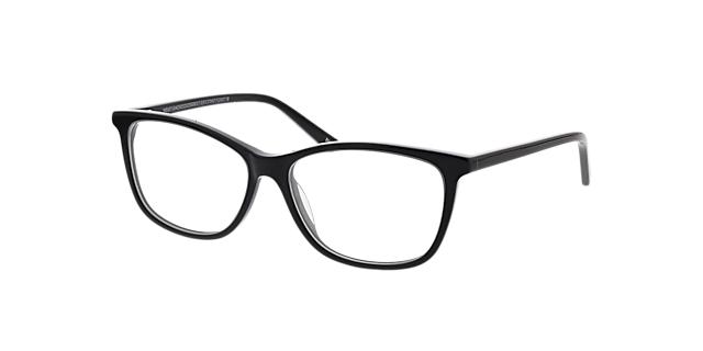 Paris Zwart AcetaatEyeglass Frames van B24, Hoekweergave