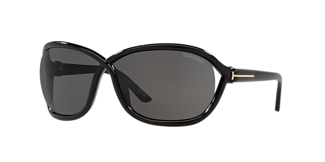 Fernanda Glänzendes Schwarz KunststoffSunglass Frames von B24, Dreiviertelansicht