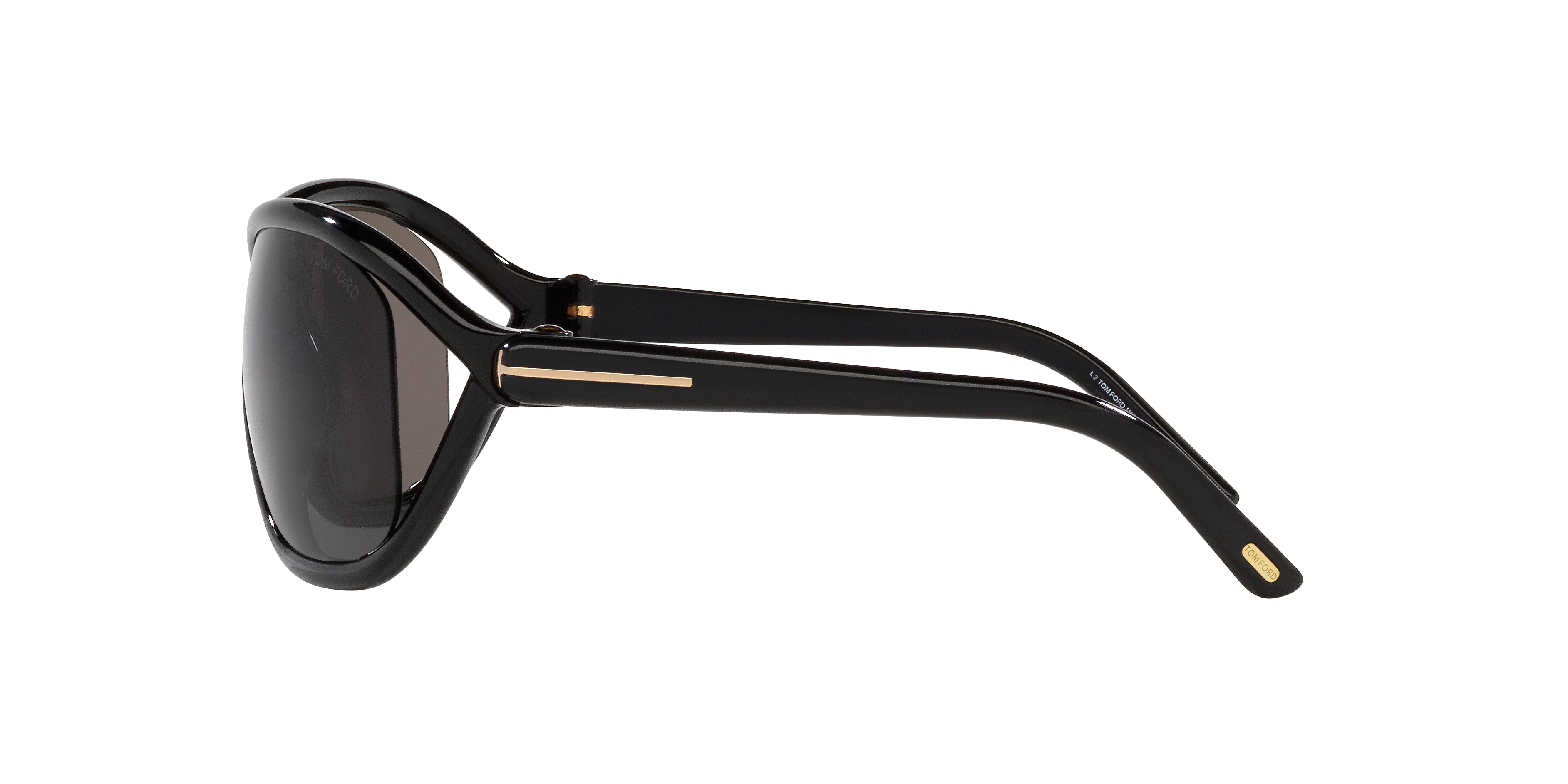 Fernanda Glänzendes Schwarz KunststoffSunglass Frames von B24, Seitenansicht