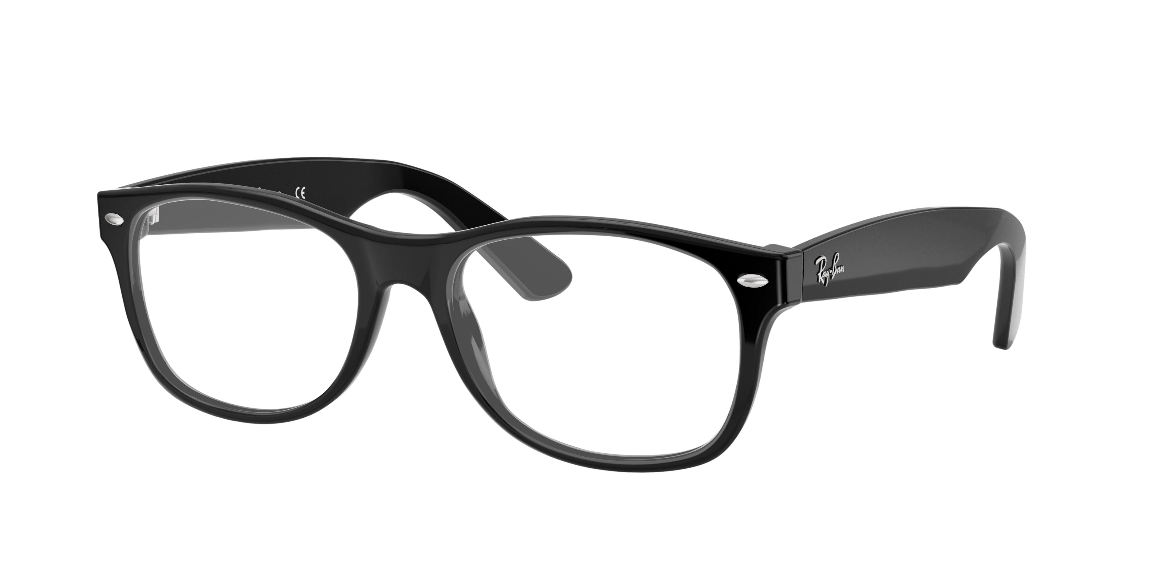 New Wayfarer Optics Schwarz AcetatEyeglass Frames von B24, Dreiviertelansicht