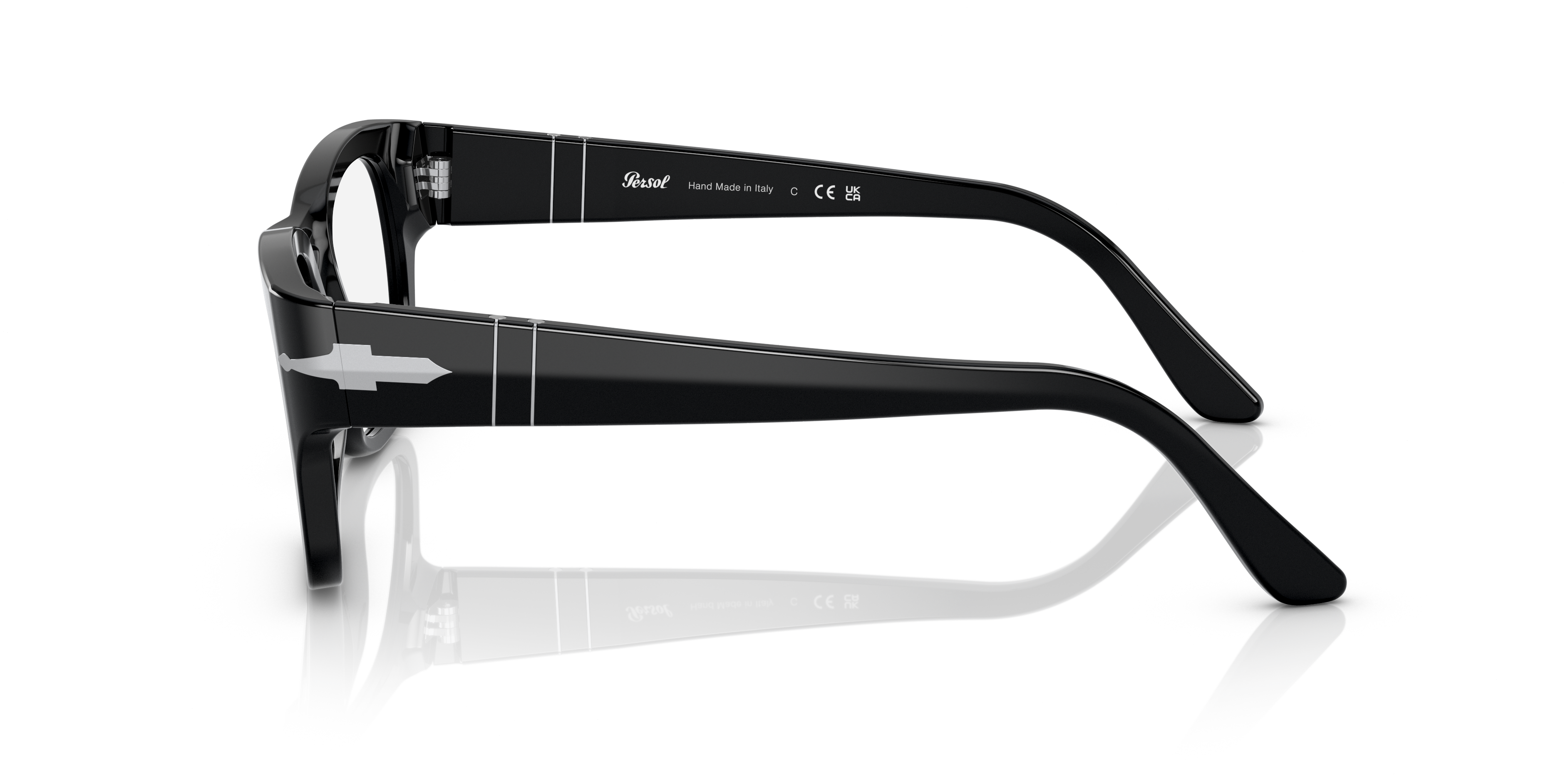 PO3297V Schwarz AcetatEyeglass Frames von B24, Seitenansicht