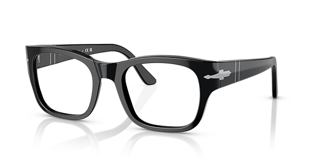 PO3297V Zwart AcetaatEyeglass Frames van B24, Hoekweergave