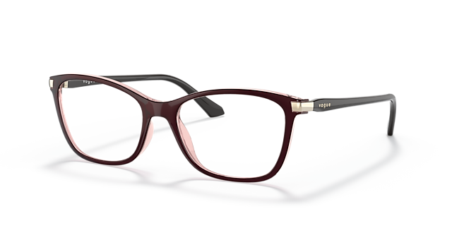 VO5378 Oben Braun & Rosa KunststoffEyeglass Frames von B24, Dreiviertelansicht