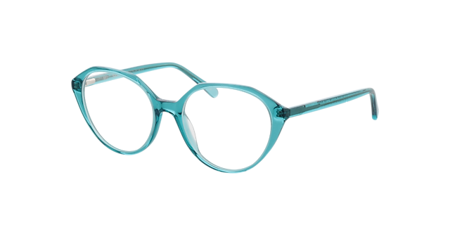 Sabine Fluo Turquoise AcetatEyeglass Frames von B24, Dreiviertelansicht