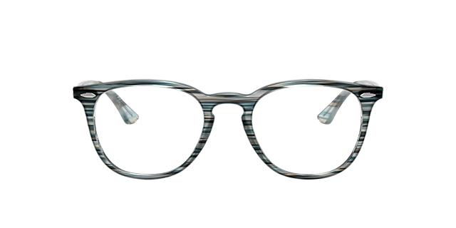 RB7159 Blauwgrijs gestreept KunststofEyeglass Frames van B24, Vooraanzicht