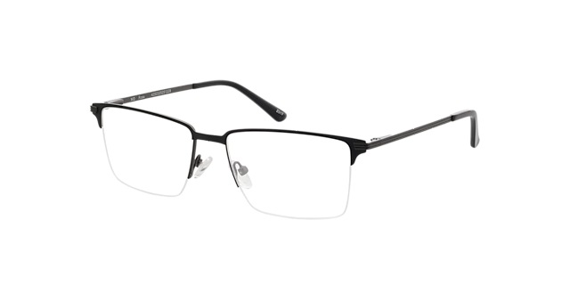 Ross Matt Gun  &  Black MetallEyeglass Frames von B24, Dreiviertelansicht