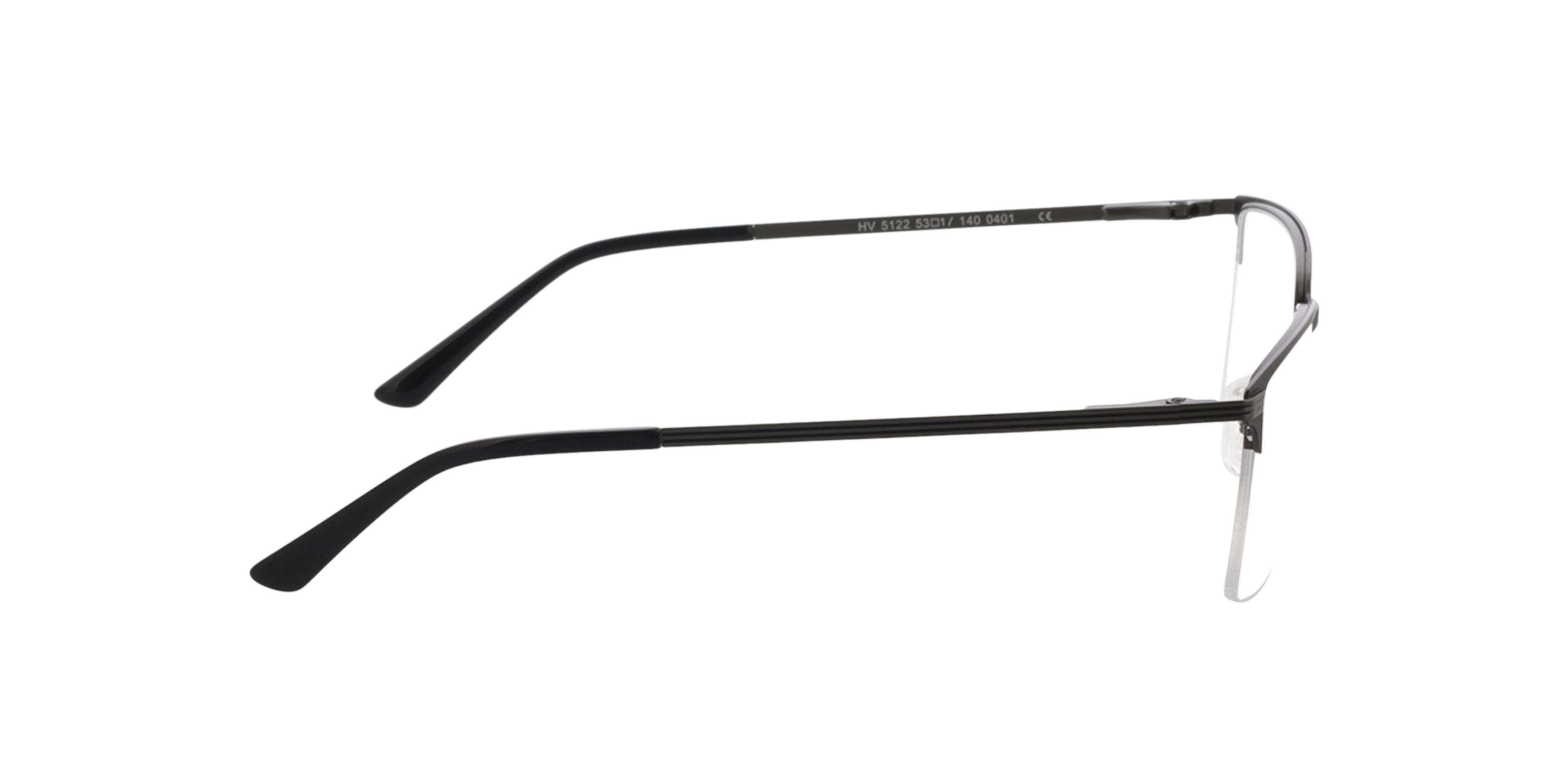 Ross Mat gunmetal  &  zwart MetaalEyeglass Frames van B24, Zijaanzicht