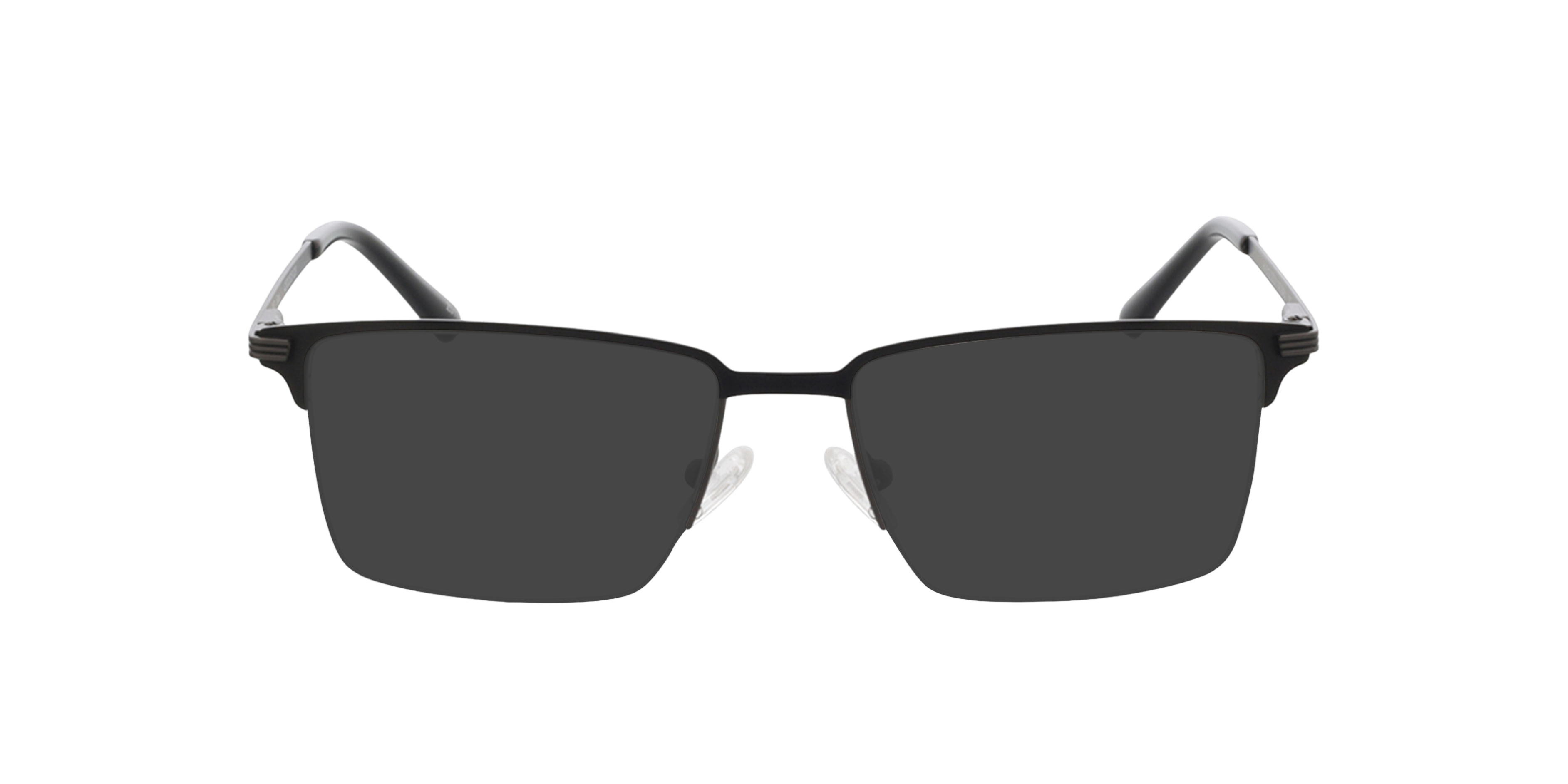 Ross Mat gunmetal  &  zwart MetaalEyeglass Frames van B24, met getinte lenzen