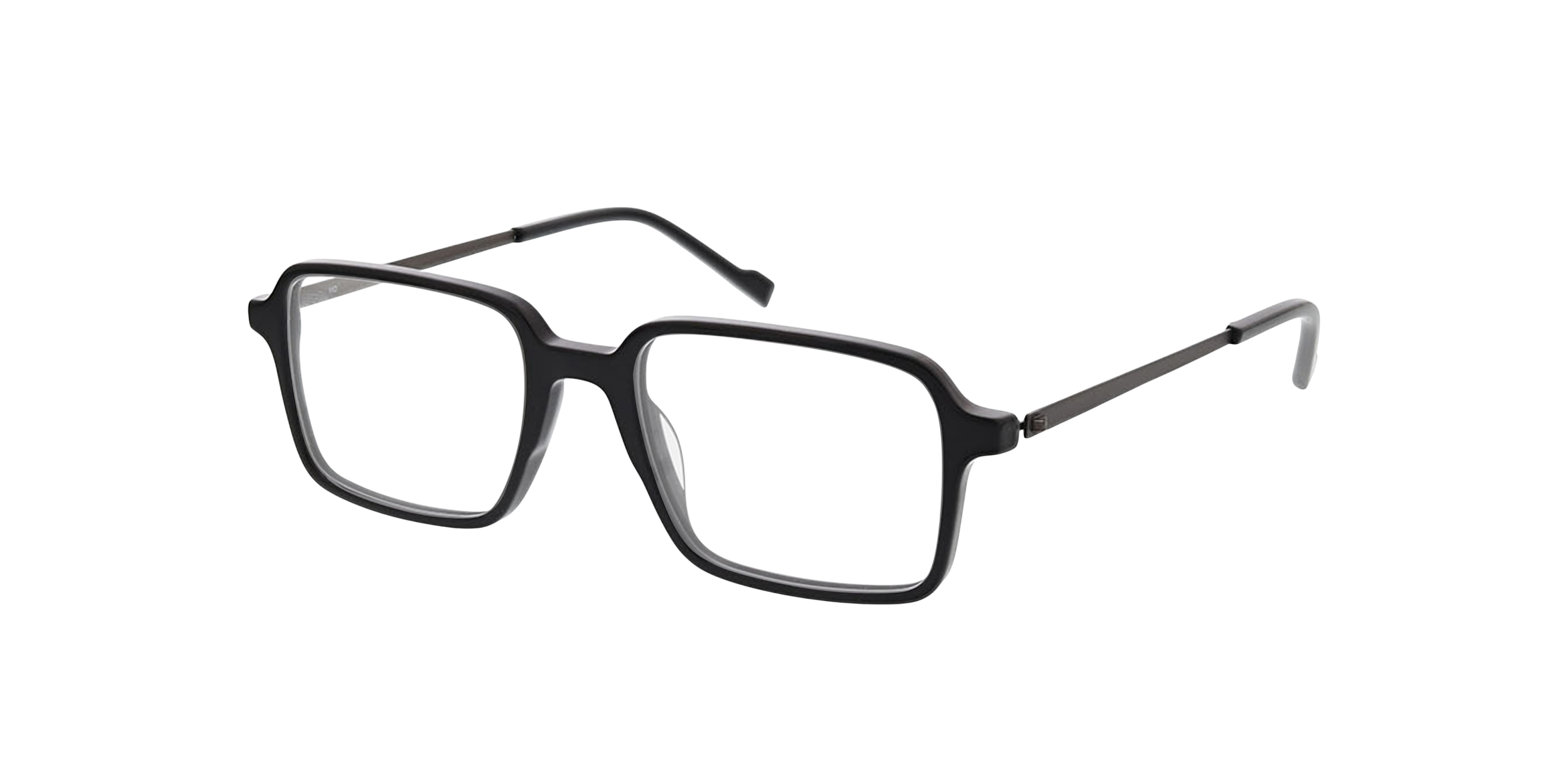 Freiburg Black  &  Matt Gun AcetatEyeglass Frames von B24, Dreiviertelansicht