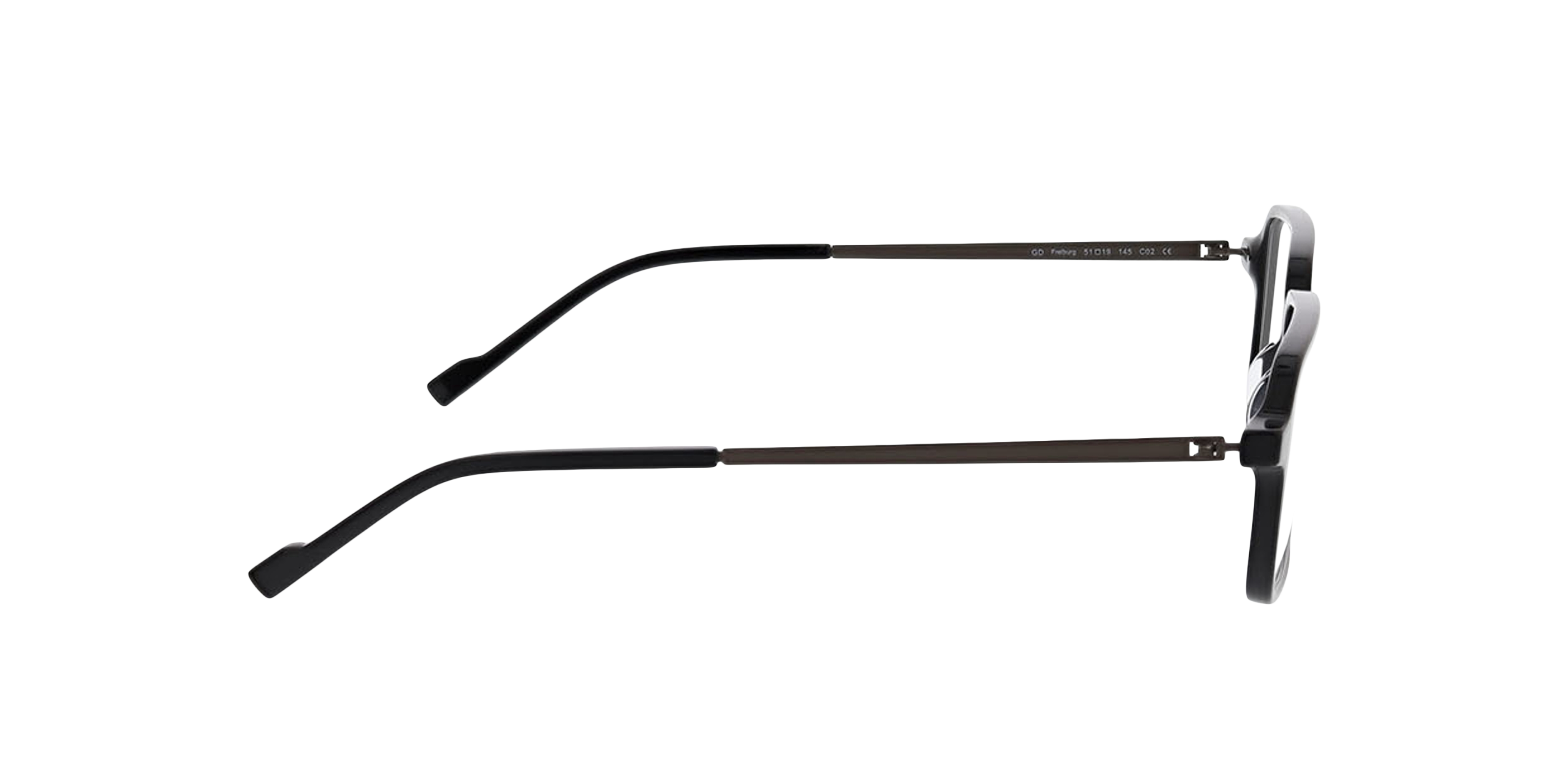 Freiburg Black  &  Matt Gun AcetatEyeglass Frames von B24, Seitenansicht