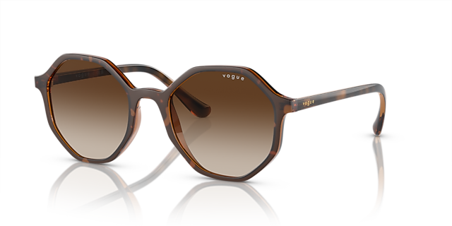 VO5222S Top Havana & bruin transparant KunststofSunglass Frames van B24, Hoekweergave